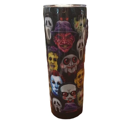 Halloween Horror Faces Stainless Steel Tumbler - Picture 2 of 7